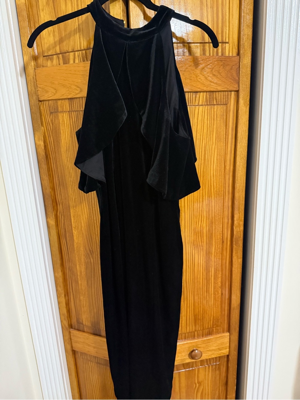 Calvin Klein Black high neck -Velvet Dress